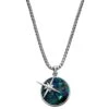 Arkai Atlas | Collier Argenté à Pendentif étoile Polaire Et Pierre D'azurite Et Malachite -Bijouterie Soldes Boutique 7 1atlasnek