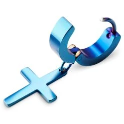 Lucleon Boucle D'oreille Créole Bleue à Pendentif Croix 6 Lucleon Boucle D'oreille Créole Bleue à Pendentif Croix -Bijouterie Soldes Boutique 7 2.885fe0c34365af5b695dfc38616dc281