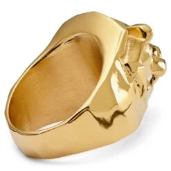 Moody Mason Bague Dorée à Tête De Lion Mack -Bijouterie Soldes Boutique 7 2 f01dd412676b5b8825f237de8dc21434 8