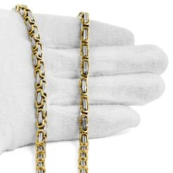 Fort Tempus Chaîne à Mailles De Couleur Argent Et Or -Bijouterie Soldes Boutique 7 3 3 207