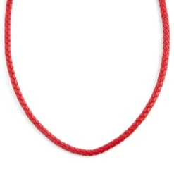 Collin Rowe Collier En Cuir Rouge Tressé 5mm