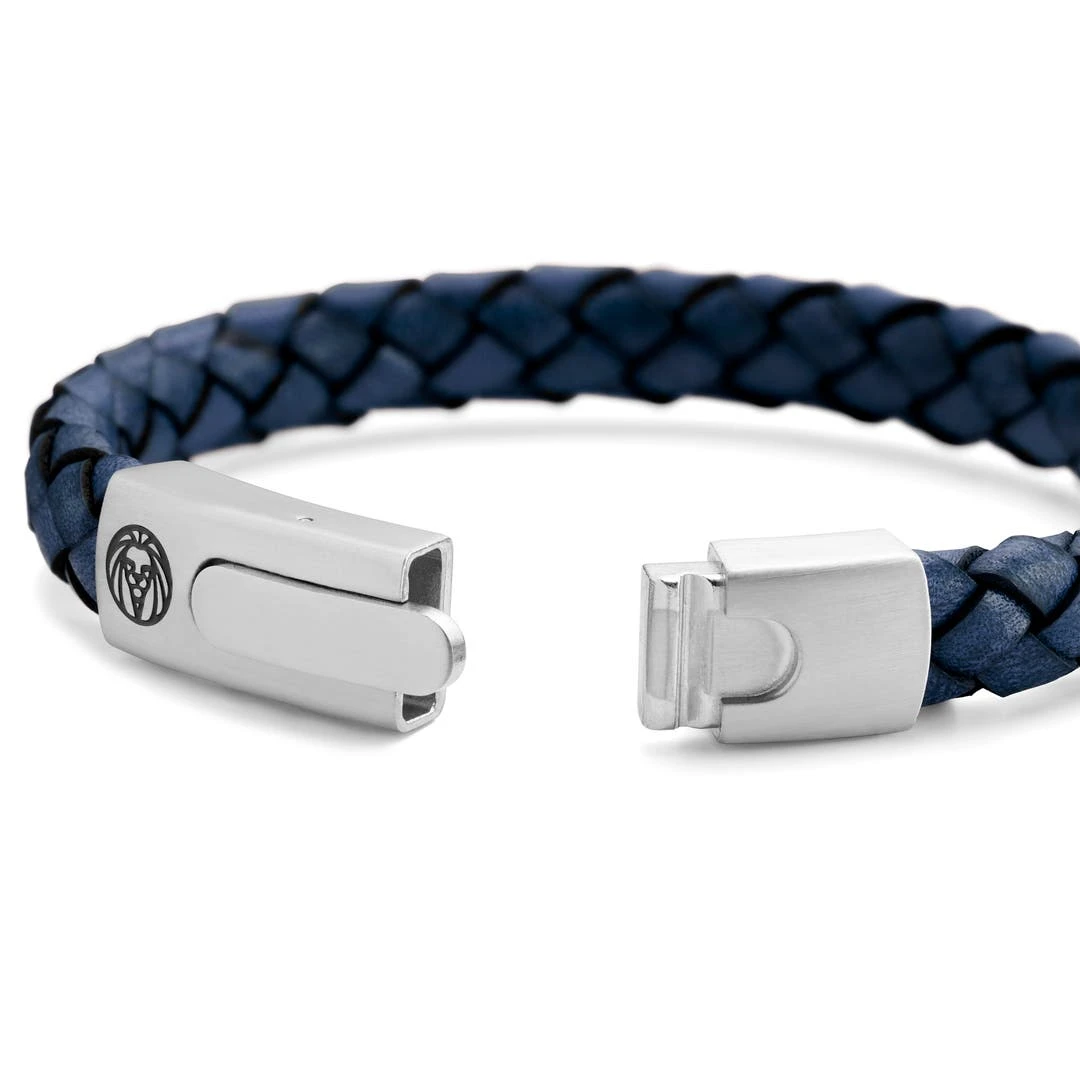 Lucleon Bracelet Bolo Massif En Cuir Bleu Uni 5 Lucleon Bracelet Bolo Massif En Cuir Bleu Uni – Image 3