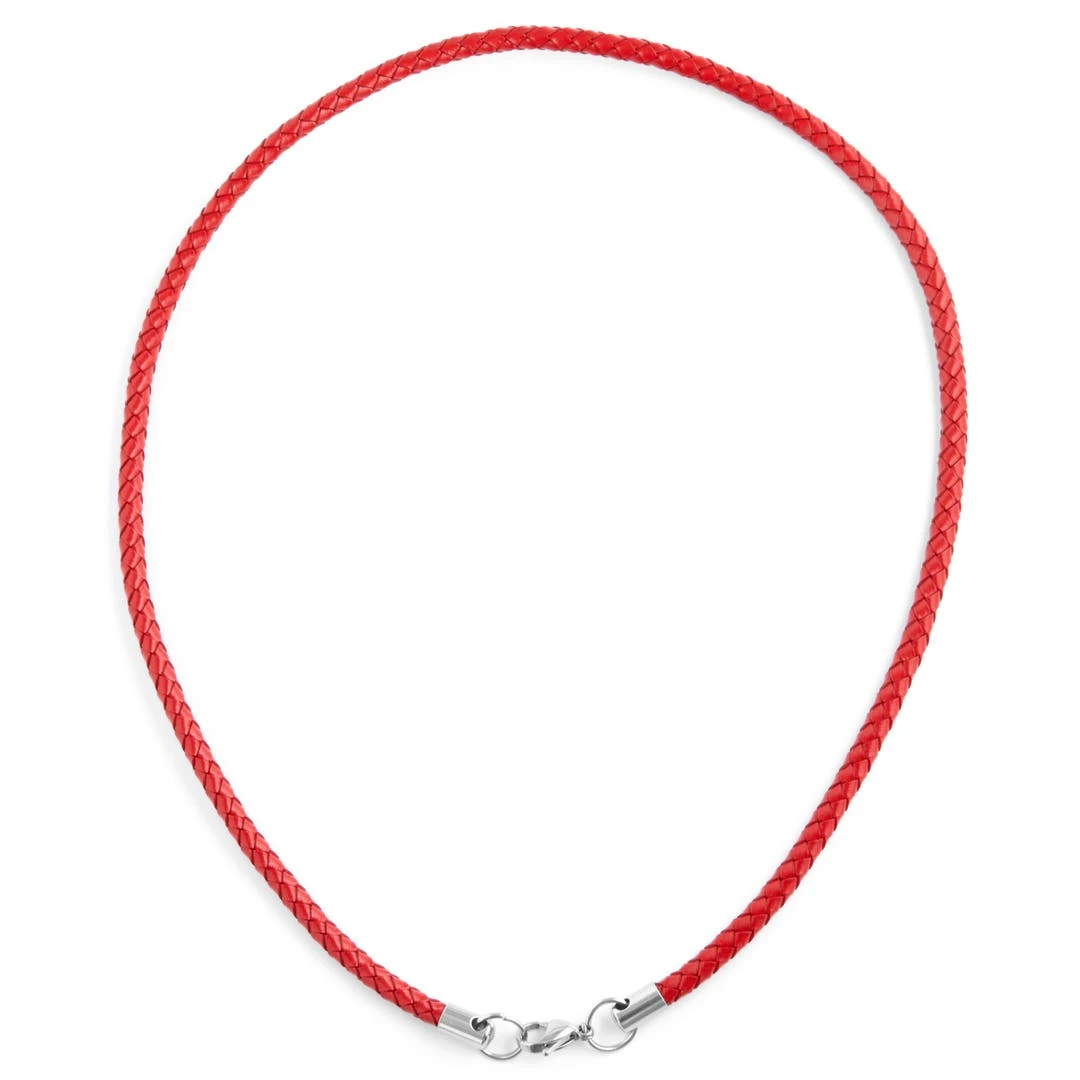 Collin Rowe Collier En Cuir Rouge Tressé 5mm 8 Collin Rowe Collier En Cuir Rouge Tressé 5mm – Image 6