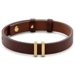 Lucleon Nomen | Bracelet En Cuir Noir Et Marron Avec Finitions En Métal Doré