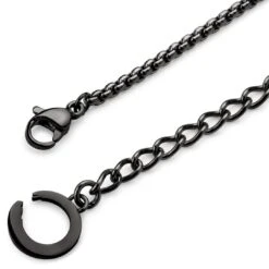 Otsu Egan | Collier à Maille Vénitienne Avec Pendentif Ours En Peluche En Acier Inoxydable Gris Anthracite -Bijouterie Soldes Boutique 8 2 neckegan