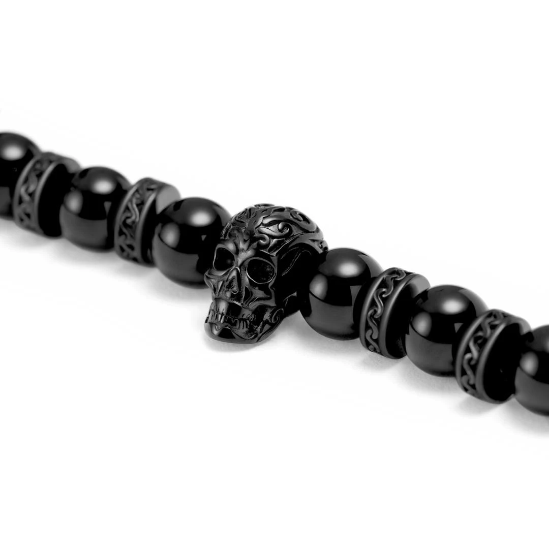 Arkai Bracelets Rico En Pierre De Lave Noire Et Pendentif Crâne En Onyx 5 Arkai Bracelets Rico En Pierre De Lave Noire Et Pendentif Crâne En Onyx – Image 3