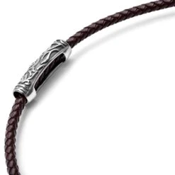 Fort Tempus Collier En Cuir Marron Et Rune Ovale -Bijouterie Soldes Boutique 8 2 283