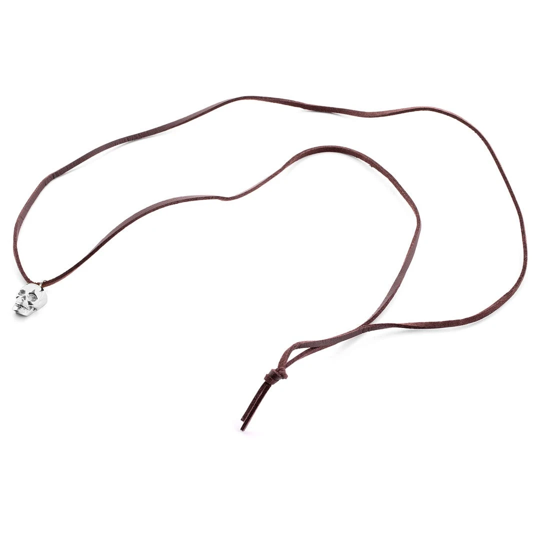 Lucleon Collier En Cuir à Pendentif Le Crâne Argenté 5 Lucleon Collier En Cuir à Pendentif Le Crâne Argenté – Image 3