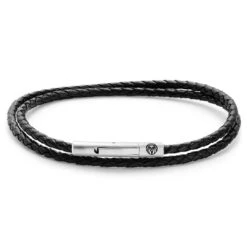 Lucleon Bracelet Collins En Cuir Noir - 3 Mm