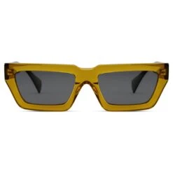 Otsu Occasus | Lunettes De Soleil Carrées Jaune Fluo à Monture épaisse Et Verres Polarisés