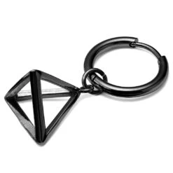 Lucleon Boucle D'oreille En Acier Noir Avec Pendentif Triangle 9 Lucleon Boucle D'oreille En Acier Noir Avec Pendentif Triangle -Bijouterie Soldes Boutique 9 21blackhooptriangle