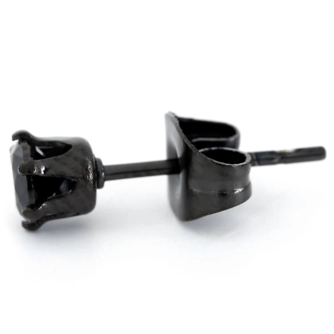 Lucleon Boucles D'oreille à Zircone Noire 4 Mm 5 Lucleon Boucles D'oreille à Zircone Noire 4 Mm – Image 3