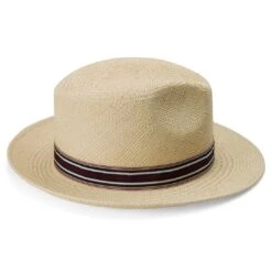 Fawler Chapeau Panama Moda De Couleur Naturelle Avec Gallon Rayé Piero -Bijouterie Soldes Boutique Hat 15 3 copy 3