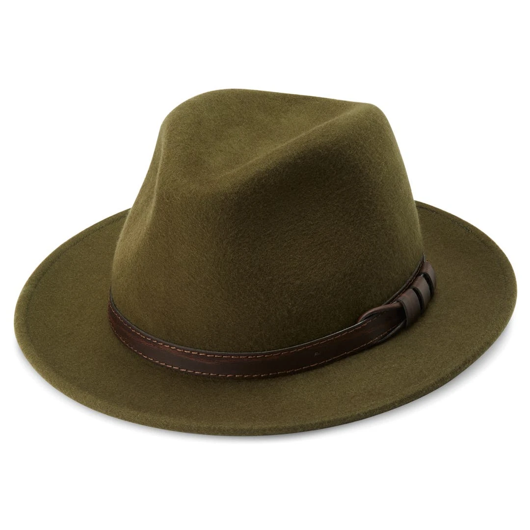 Fawler Chapeau Fédora Flavio Moda Vert à Bord Plat 3 Fawler Chapeau Fédora Flavio Moda Vert à Bord Plat