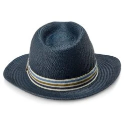 Fawler Chapeau Panama Moda Pino Bleu à Galon Rayé -Bijouterie Soldes Boutique Hat 5 4 copy 3