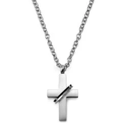 Lucleon Collier Court En Argent Avec Croix