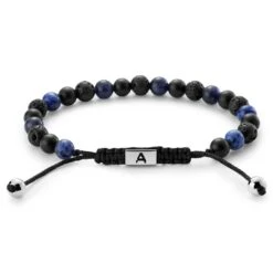 Arkai Bracelet Sanatio En Pierre De Lave, Sodalite Et Onyx De 6 Mm -Bijouterie Soldes Boutique ahbgvluh