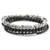 Neshraw Bracelet Raipur Pierres Noires Et Blanches -Bijouterie Soldes Boutique ajtgsdgngh