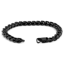 Lucleon Gourmette à Mailles Noires De 8 Mm -Bijouterie Soldes Boutique b br 8mm 2 2