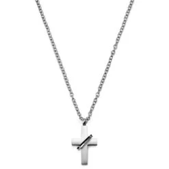 Lucleon Collier Court En Argent Avec Croix -Bijouterie Soldes Boutique bgkjy