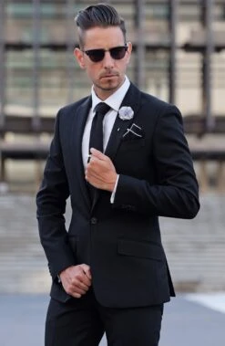 BSWK Ceinture En Cuir Noir Texturé -Bijouterie Soldes Boutique billed 1 221