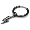 Lucleon Boucle D'oreille En Acier Noir Avec Pendentif éclair