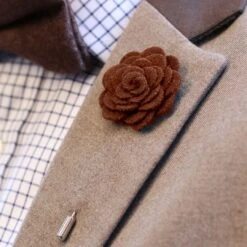 Warren Asher Boutonnière Rose Brune -Bijouterie Soldes Boutique brun rose