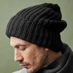 Fawler Bonnet Noir à Grosses Mailles Fee Moontagna -Bijouterie Soldes Boutique chunkyblack 14
