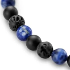 Arkai Bracelet Sanatio En Pierre De Lave, Sodalite Et Onyx De 6 Mm -Bijouterie Soldes Boutique efgvhgghk