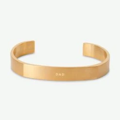 Lucleon Bracelet Manchette Doré En Acier Brossé -Bijouterie Soldes Boutique engraving