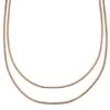 Arkai Collier Rico à Double Chaîne Couleur Or Rose -Bijouterie Soldes Boutique fghkbhkn