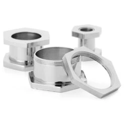 Fort Tempus Tunnel écarteur En Acier à Motif D'écrou -Bijouterie Soldes Boutique ggg3 6