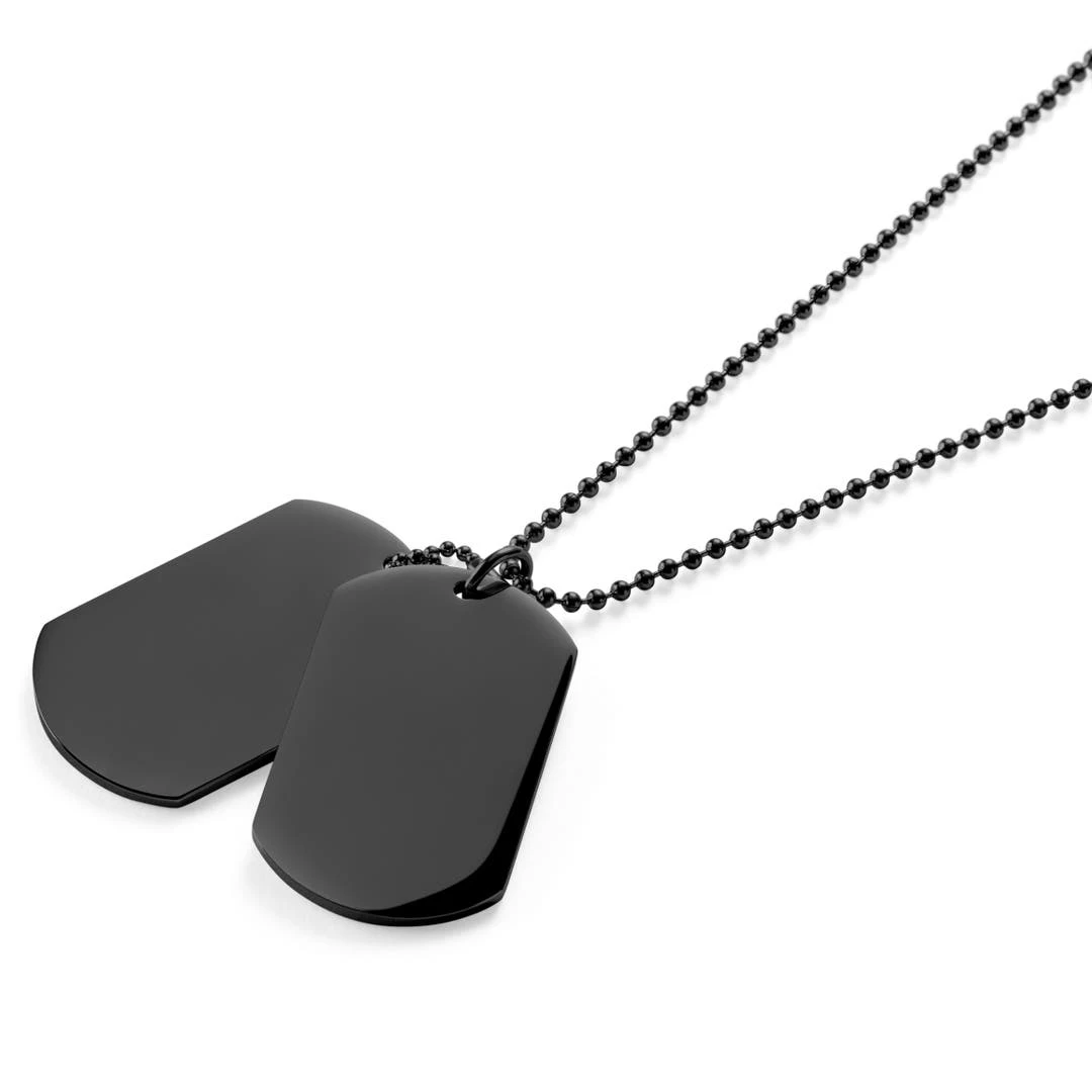 Lucleon Collier à Deux Plaques D'identité Noires 4 Lucleon Collier à Deux Plaques D'identité Noires – Image 2