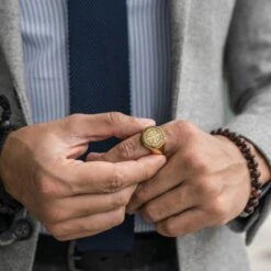 Lucleon Chevalière Dorée Ryker 12 Lucleon Chevalière Dorée Ryker -Bijouterie Soldes Boutique gold ring