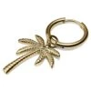 Lucleon Boucle D'oreille En Acier Doré Avec Pendentif Palmier -Bijouterie Soldes Boutique gold tone steel drop hoop earring with palm tree charm 1
