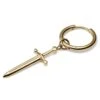 Lucleon Boucle D'oreille En Titane Doré Avec Pendentif épée
