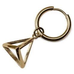 Lucleon Boucle D'oreille En Acier Doré Avec Pendentif Triangle