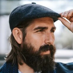 Fawler Casquette Plate Fido Molise En Laine Bleue -Bijouterie Soldes Boutique hat 1 7