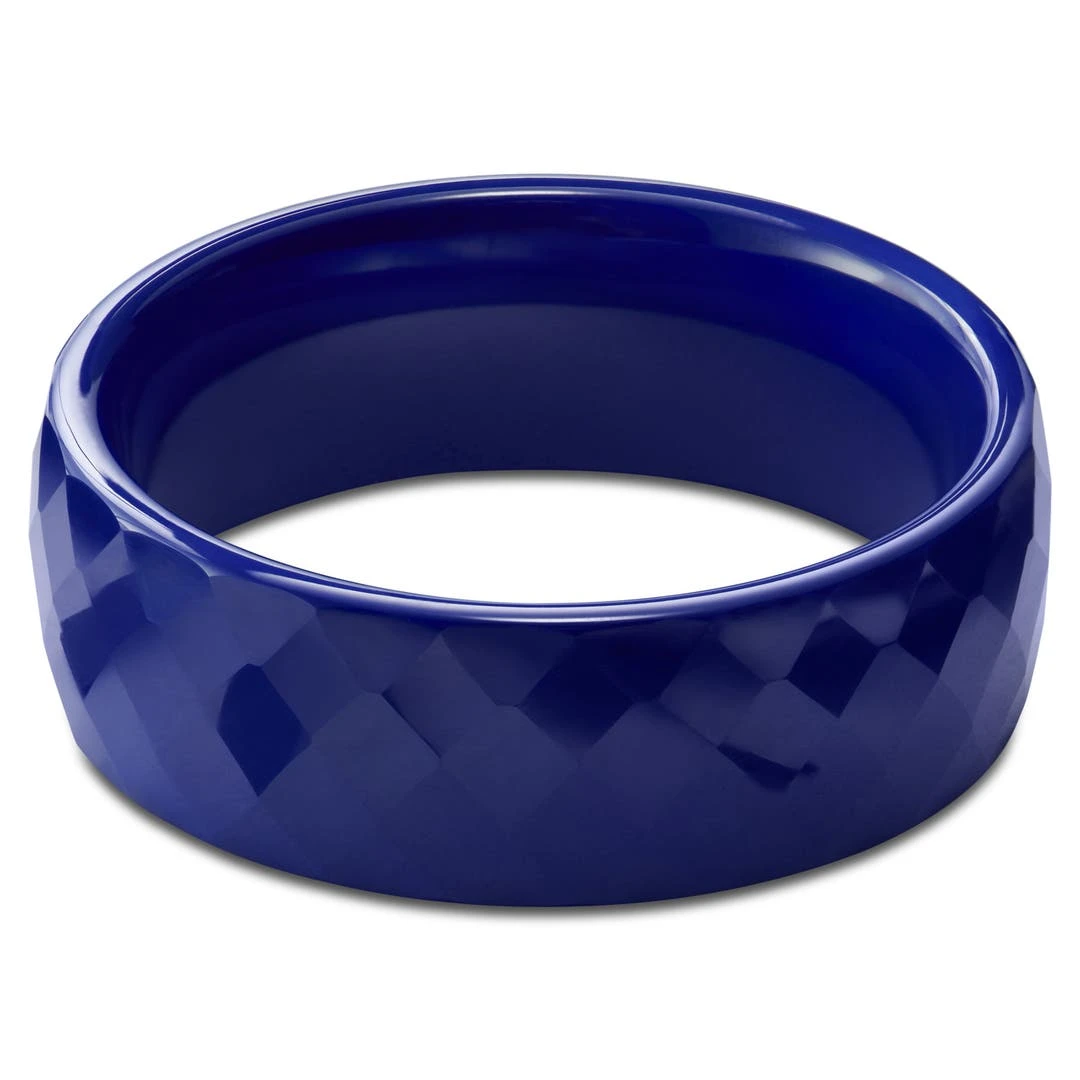 Lucleon Bague En Céramique à Facettes Bleue 4 Lucleon Bague En Céramique à Facettes Bleue – Image 2