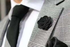 Warren Asher Boutonnière Rose Noire -Bijouterie Soldes Boutique img 3073