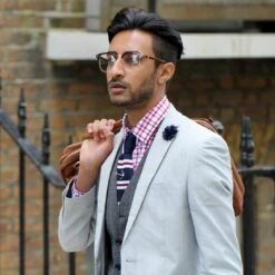 Warren Asher Boutonnière à Fleur Bleu Marine "La Subtile" -Bijouterie Soldes Boutique img 3224