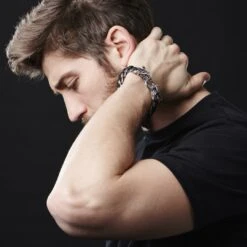 Fort Tempus Bracelet Double Dragon En Cuir Et En Acier -Bijouterie Soldes Boutique jwm megashoot brace 2 14286 1