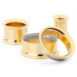 Fort Tempus Tunnel écarteur En Acier Doré Et Rebord Mince -Bijouterie Soldes Boutique kkkk2 9