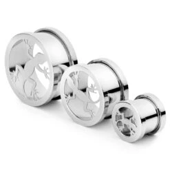 Fort Tempus Tunnel écarteur En Acier à Motif De Lézard