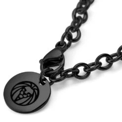Lucleon Collier à Pendentif Noir Plaque D'identité -Bijouterie Soldes Boutique llcharmblack 1