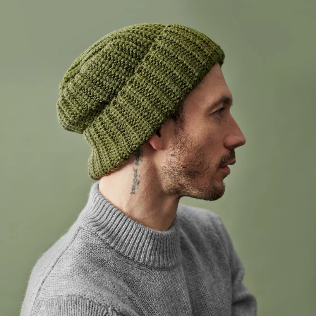 Fawler Bonnet Vert Olive à Grosses Mailles Fee Montagna 6 Fawler Bonnet Vert Olive à Grosses Mailles Fee Montagna – Image 4