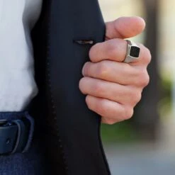 Northern Jewelry Grosse Chevalière En Argent 925 Et Onyx -Bijouterie Soldes Boutique onyks 2