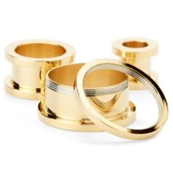 Fort Tempus Tunnel En Acier Doré à Bords épais -Bijouterie Soldes Boutique ooo3 9