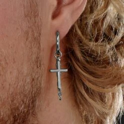 Lucleon Boucle D'oreille En Acier Argenté Avec Pendentifs Croix Et Chaîne 13 Lucleon Boucle D'oreille En Acier Argenté Avec Pendentifs Croix Et Chaîne -Bijouterie Soldes Boutique rel megashoot 1 earrings 22174 tobiasst cu