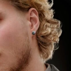 Lucleon Boucle D'oreille "bouton" En Acier Argenté 8 Mm -Bijouterie Soldes Boutique rel megashoot 2 earrings 22050 tobiasst 3 1